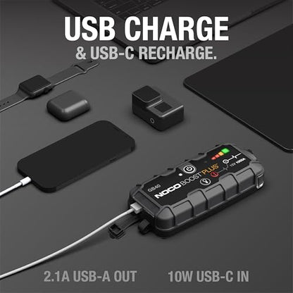 NOCO Boost GB40 12V 1000A UltraSafe Portable Lithium Jump Starter | Spark-Proof + Reverse Polarity Protection - Power Bank - 100-Lumen LED Flashlight - For 6.0L Gas and 3.0L Diesel Engines