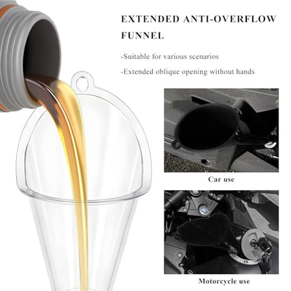 Oil Funnel, Multi-Purpose Plastic Long Neck Oil Funnel, Automotive Use Funnels for Filling Oils Lubricants Water Diesel, Kitchen Funnels for Filling Bottles Jars (Transparent，L) - color: Transparent, L, 1 PCS