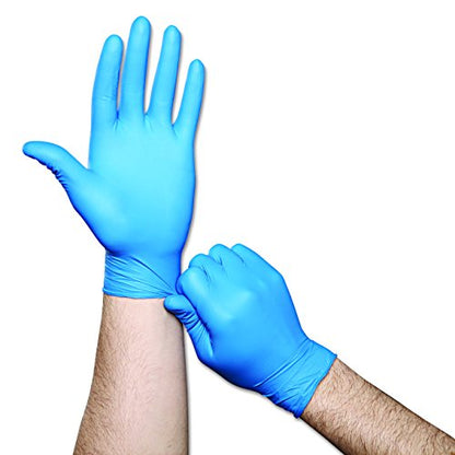 Ansell Touch n Tuff 92-675 Disposable Nitrile Gloves Chemical Protection, Latex-Free, Powder-Free Glove for Food Preparation, Mechanics or DIY Applications, Blue, Size Medium, Case of 100 Units