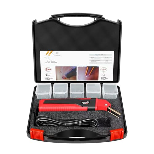 CHICIRIS Plastic Welding Kit 5-In-1 Welder with Heat Cutting Shaping Tools for Home Automotive Bumper Repairing (US Plug 110V) - color: Red