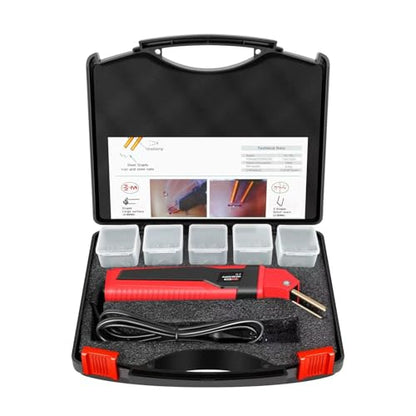 CHICIRIS Plastic Welding Kit 5-In-1 Welder with Heat Cutting Shaping Tools for Home Automotive Bumper Repairing (US Plug 110V) - color: Red