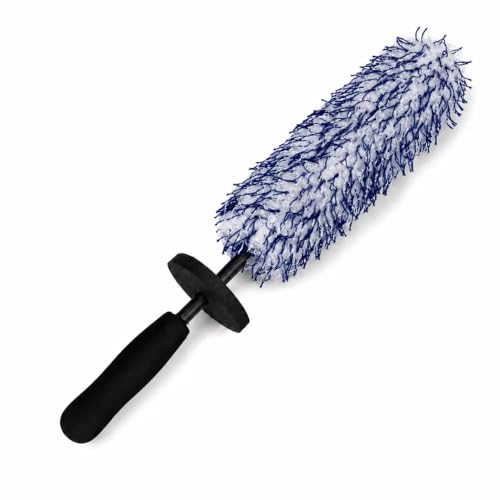 Microfiber Wheel Brush, Wheel Barrel Brush, Highly Water Absorption Rim Brushes for Cleaning Wheels, Tire and Car Detailing, Blue - color: Blue