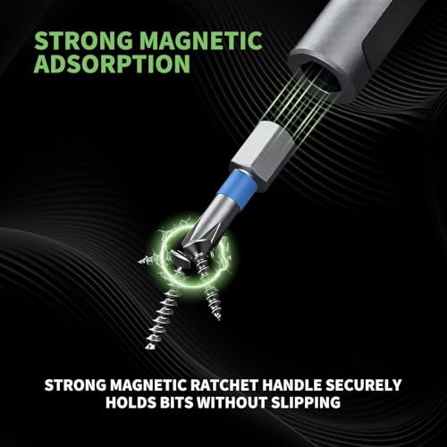 42 in 1 Magnetic Screwdriver Set, DIY Ratchet Screwdriver Set, Multi Bit Magnetic Drive Set with Detachable Ratchet Handle, Portable Compact Repair Tool Kit for Furniture Computer Bicycle)