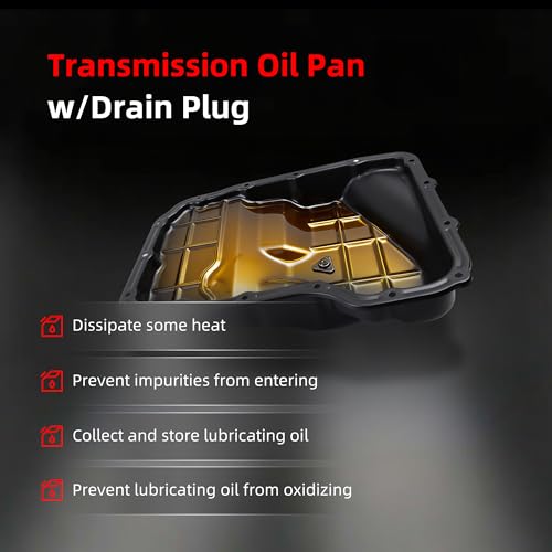 Oil Pan w/Drain Plug, Transmission Oil Pan for 65RFE 68RFE 545RFE | for Dodge Dakota/Durango 2010-2013, for Ram 1500/2500/3500/Dakota 2011-2018, for Jeep Commander/Grand Cherokee 10-13 - size: for Ram 1500/2500/3500/Dakota 2011-2018