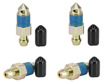 4-Piece Speed Bleeder Kit - Quick Bleeders with Dust Caps, M10x1.0-31.7mm - size: M10x1.0 - 31.7mm (4 PCS)