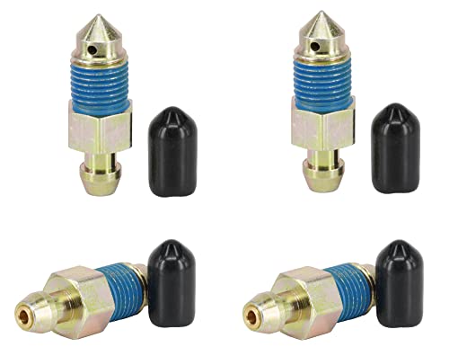 4-Piece Speed Bleeder Kit - Quick Bleeders with Dust Caps, M10x1.0-31.7mm - size: M10x1.0 - 31.7mm (4 PCS)