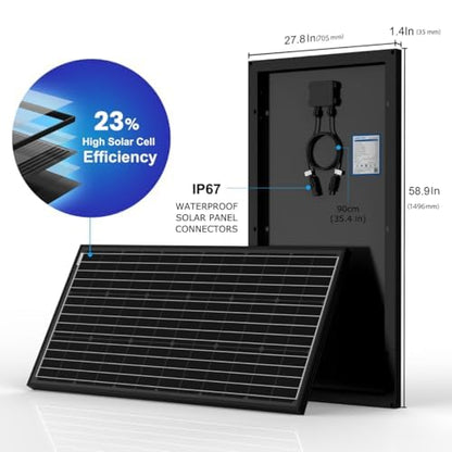 ACOPOWER 12V 200W Mono Solar Panel for 12V Battery Charging,Singel Panel Only,Off-Grid System(2 * 200W) - size: 200W 2-Pack