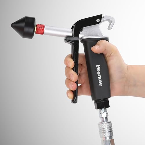Hromee High Flow Air Blow Gun with 1/8-Inch Rubber Tip Set, Air Dust Gun Nozzle Compressor Accessories with 1/2-Inch Adapter