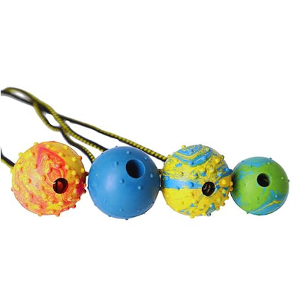 Dingo Fetch Ball Made of Hard Rubber with Knobs and String, Small, for Aport Game Dog Training 17321 - size: us4/100cm