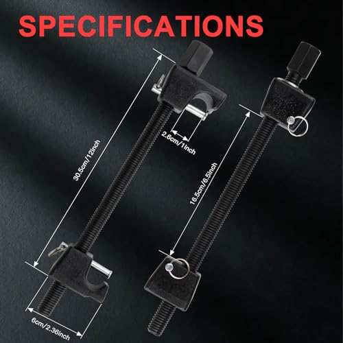 Heavy-Duty Strut Spring Compressor Tool Set, 2-Piece Automotive Coil Spring Compression Tool with Safety Pins & Carrying Case, Fits 3/4”/19mm Springs