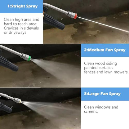 Hourleey Foam Cannon Dual-Connector Accessory, Pressure Washer Double Tip Attachment for Soap Cannon with 5 Power Washer Sprayer Nozzles, 1/4" Quick Connect, 4000 PSI