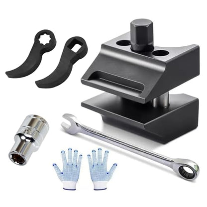Automotive Suspension Strut Separator Tool Kit, Including a pry bar Wrench Adapter and Gloves, Compatible with V olkswagen, A UDI, B MW, F ord, P eugeot, C itroën