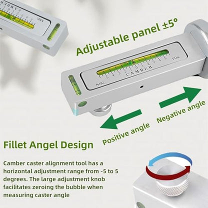 Car Wheel Alignment Magnetic Level Gauge for Camber and Caster Adjustment Plastic Construction 3x2x12.4 cm
