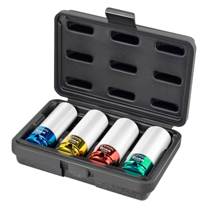 Titan 21095 4-Piece 1/2-Inch Drive Non-marring Impact Deep Lug Nut Socket Set - size: 4pc Set
