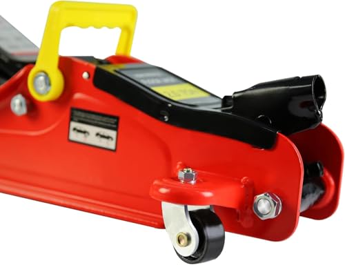 2 Ton Low Profile Floor Jack, Heavy Duty With Single Piston Quick Lift Pump, Steel Car Jack Adjustable Height 3.3"-15.2", Hydraulic Trolley 4000 LBS Capacity, Red - color: Red - 2 Ton(Single Pump), Lift 3.3"-15.2"