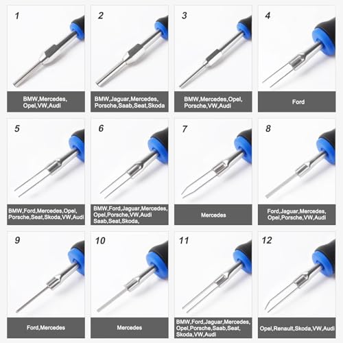 23PCS Universal Terminal Removal Tool Kit, Pin Electrical Terminal | Wire Connector Removal, Terminal Release Electrical Connector Removal Tool Kit for American Domestic and Imported Vehicles - size: 23PCS Universal Terminal Removal Tool