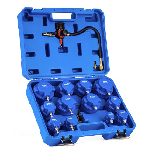 Orion Motor Tech Turbo Boost Leak Tester Set, Turbo System Leakage Tester Kit with Smoke Adapter 6 Pairs of Stepped Adapters 1.2" to 3.5", Turbo Pressure Leak Tester for Cooling Emission Exhaust Pipes