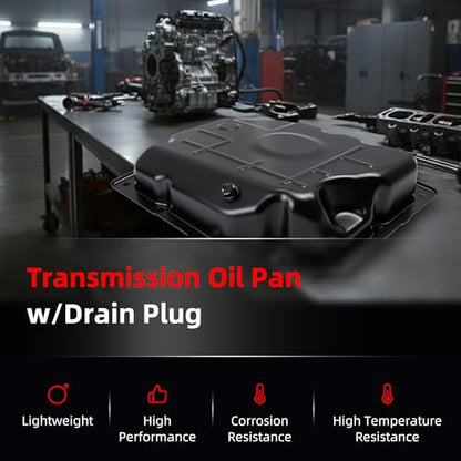 Oil Pan w/Drain Plug, Transmission Oil Pan for Chrysler 300 07-10 | for Dodge Challenger/Charger/Magnum 04-12, for Jeep Liberty/Wrangler 03-13, for Ram 1500/Dakota 11-12, for 42RLE Transmission - size: for Challenger/Magnum/Wrangler 2004-2012