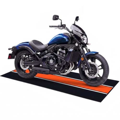 Drydiet Motorcycle Mat Garage Floor Rug Washable Parking Mats for Garage Floors Non Slip Oil Absorbent Pad Rubber Backing Layer Protects Floor(Orange,78 x 31 Inch) - color: Orange, size: 78 X 31 Inch