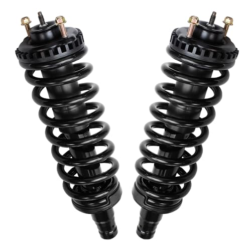 Detroit Axle - Front Struts Kit for Chevy Trailblazer EXT GMC Envoy XUV XL Buick Rainier Isuzu Ascender Saab 9-7X Olds Bravada, 2 Struts w/Coil Spring Assembly 2 Sway Bar Ends Replacement Suspension - size: 10292-4B/ sway kit