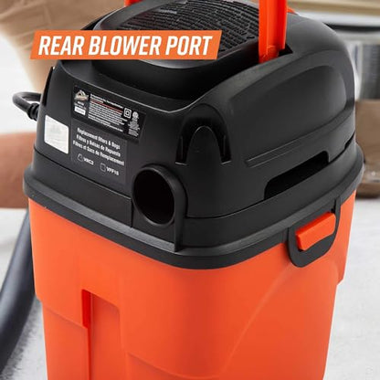 Armor All® AA155 1.5-Gallon 2 Peak HP Portable Wet/Dry Vacuum, Orange - style: 1.5 Gal Vac