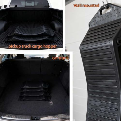 4-Pack Tire Saver Ramps with Anti-Slip Interlocking Pads – Car Wheel Chocks for Tire Flat Spot Prevention, Long-Term Storage Ramp for Cars, RVs, and Trailers – 80,000 lbs Load Capacity