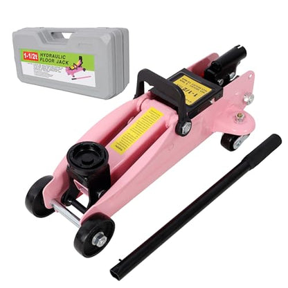 1.5T Low Profile Floor Jack–Hydraulic Steel Trolley | 5"-11.8" Lifting Range|Quick-Lift Pump|Compact for Trunk Storage|Waterproof Dustproof Case|Sports Cars,Sedans,SUVs
