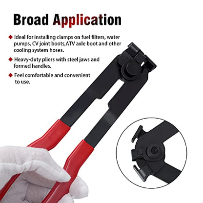 Auto/ATV CV Joint Axle Boot Clamp Pliers Tool with 20 Crimp Bands - size: CV Joint Boot Clamp Pliers Kit with 20 Crimp Bands
