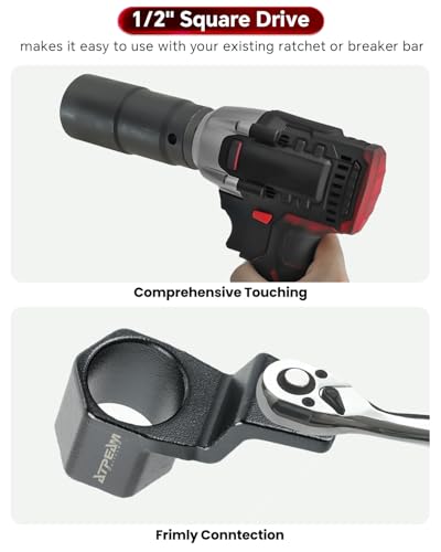 ATPEAM Crank Arm Removal Tool Crank Arm Tool for 1/2" Drive for Honda and Acura Engines (19mm Socket & 50mm Pulley Wrench) - size: 19mm Socket & 50mm Pulley Wrench