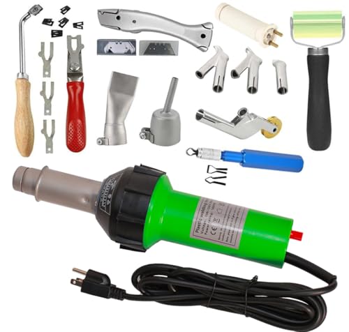Beyondlife 1600W Hot Air Plastic Welder Heat Gun PVC Vinyl Flooring Welding Tool Hot Gas Pistol Kit, with Various Welding Accessories - style: Professional Welder Set