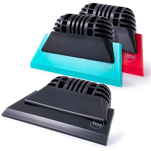 FOSHIO 3 Pack Different Hardness Small Squeegee, Non-Slip Handle Rubber PPF Squeegee, Window Cleaning, Shower Glass Door, Car Windshield - color: Multicolor