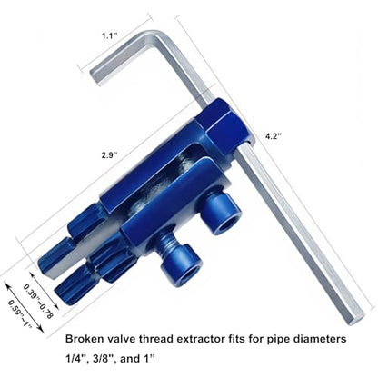 Broken Pipe Thread Extractor Tool, Broken Valve Thread Extractor, Stripped Screw Extractor Set Easy Out Broken Screw Removal Tool for 1/4", 3/8", 1" Pipes - Damaged Screw & Bolt Extractor Kit
