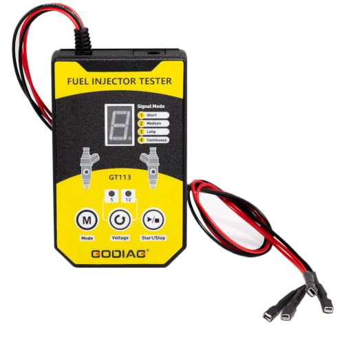 GODIAG GT113 Injector Tester Cleaner Kit, 8 Pulse Modes 6 Adapters, 12V/5V Output for Cars Motorcycle