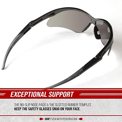 Glove Station Optic Max Anti-Fog Safety Glasses for Men & Women | Clear, Amber & Gray Lenses, Anti-Fog, Scratch-Resistant - ANSI Z87.1 Compliant - color: Gray, size: 6 Pair