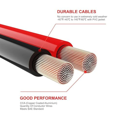 1 Gauge 30 ft Jumper Cables, 800A Heavy Duty Battery Booster Cable Set with Alligator Clamps and Carry Bag for Cars, Trucks and SUVs