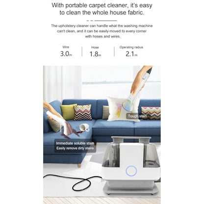 Commercial Carpet Cleaning Machine, 1000W 110V 40L/11Gal Professional Commercial 3 in 1 Carpet Spraying Floor Brush Cleaner Extractor Vacuum Washing Machine Portable Carpet Cleaner (White 40oz)