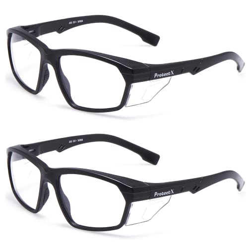 ProtectX Classic Safety Glasses, Anti-Fog Scratch Resistant Lenses, Protective Eyewear for Work, Indoor/Outdoor, ANSI Z87.1 - color: Voyager Clear 2 Pk