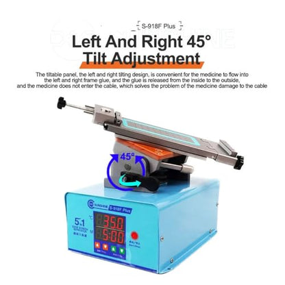 5 in 1 Mobile Phone Curved/Straight Screen Heating Separator Machine | S-918F Plus,Left/Right Tilt 45° & Rotation 360°,Middle Frame Glue Remover,Built-in Vacuum Pump,lcd display replace Tools