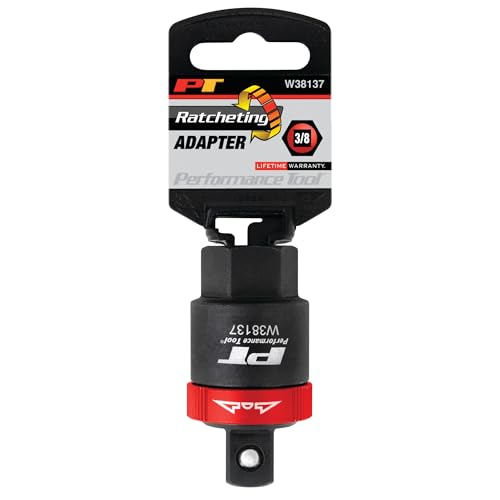 Performance Tool W38137 3/8-Inch Drive Ratcheting Adapter,Black