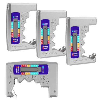 UMLIFE 4PACK BT-886 Battery Tester Checker BatteryTester for Battery C D 9V AA AAA 1.5V -Sliver - color: 4PCS BT-886 Sliver
