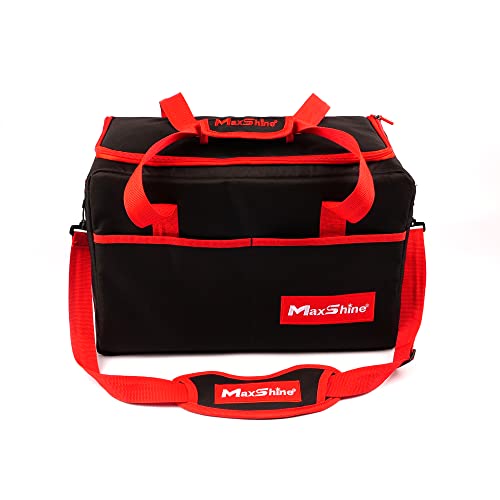 Maxshine Car Detailing Organizer Bag Tote | Black 600D Oxford Fabric, Water-Resistant & Lightweight | Professional Auto Detailing Tool Bag with Multiple Pockets for Car Care & Garage Storage