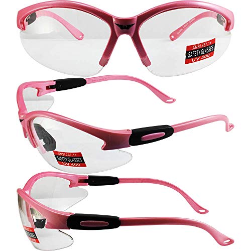 Global Vision Safety Shop Glasses - color: Medium Pink Frame/Clear Lens