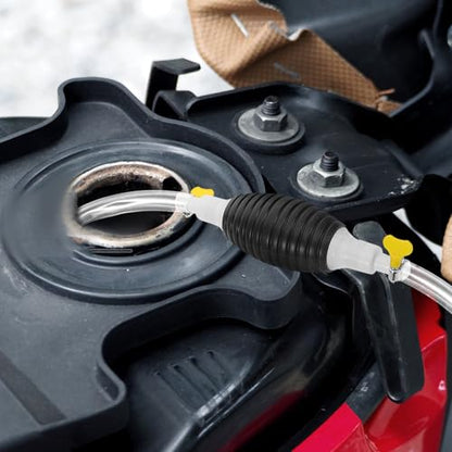 Veemoon Manual Gasoline Transfer Pump Siphon Kit 1.5m Hose Hand Siphon Pump for Car Gas Tank Fuel Extraction Automotive Fluid Extractor Tool
