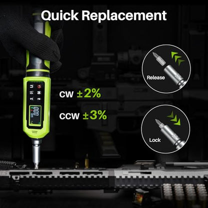 1/4" Drive Digital Torque Screwdriver, 0.09-6N.m for Gunsmithing | 0.8-53.1In.Lb Inch Pound Screwdriver Torque Wrench with ±2% Accuracy, Vibration Buzzer Indicator for Bike,Mounting,Electronic - size: 0.8-53.1 In.Lb/0.09-6 N.m