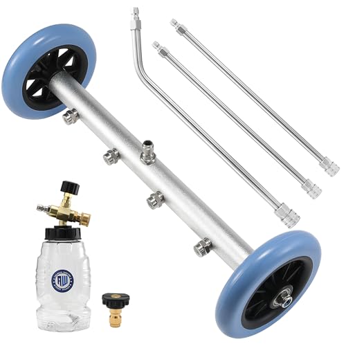 RIDGE WASHER Power Washer Undercarriage Cleaner, Chemical Injector Bottle | 16 Inch Under Car Washer with Straight Extension Wand, 4000 PSI