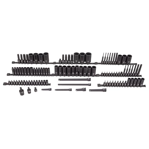 Sunex Tools 3/8" & 1/2" Drive SAE & Metric 6 Point Standard & Deep with Star (E and Tamperproof), Triple Square, & Hex Bit, 106-Piece, Model 10105 - size: 105-piece SAE/Metric