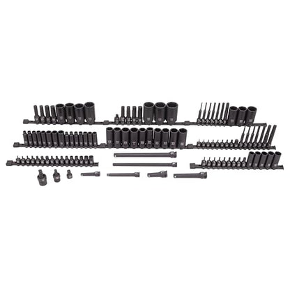Sunex Tools 3/8" & 1/2" Drive SAE & Metric 6 Point Standard & Deep with Star (E and Tamperproof), Triple Square, & Hex Bit, 106-Piece, Model 10105 - size: 105-piece SAE/Metric