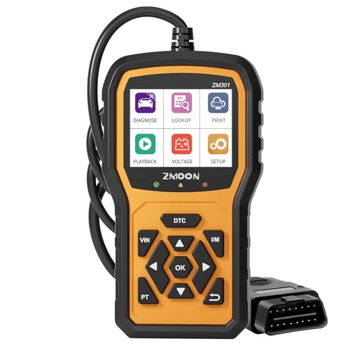 ZMOON ZM301 OBD2 Scanner Diagnostic Tool, Car Code Reader Scan Tools | Enhanced Check Engine Light Clear, Universal OBDII EOBD System Auto Reader for All Vehicles After 1996