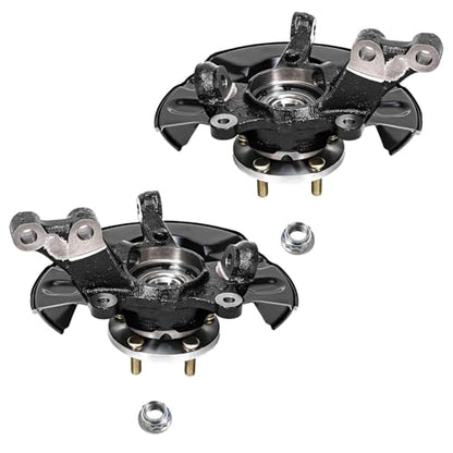 Detroit Axle - Front 4pc Steering Knuckles Kit for 03-08 Toyota Matrix, 2 Steering Knuckles & Wheel Bearing Hubs 2 Outer Tie Rods 2003 2004 2005 2006 2007 2008 [4-Wheel ABS] Replacement - size: 4SU50495/Kit