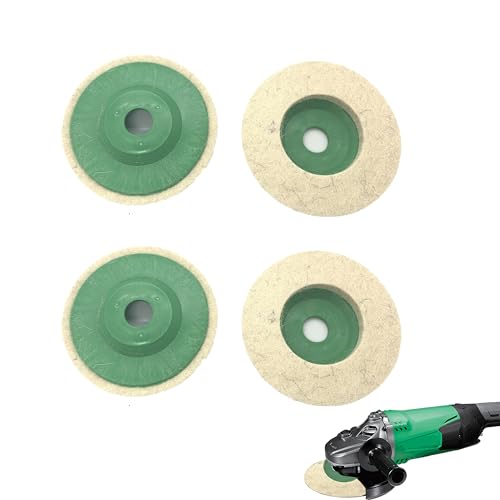 4Pcs 4 Inch Wool Polishing Wheel Disc Pad Ultimate Power Buffing for 100 Angle Grinder Polishing Kit Metal and Stainless Steel Wheels Buffing Disc Buffing Polishing Buffer Bore Dia